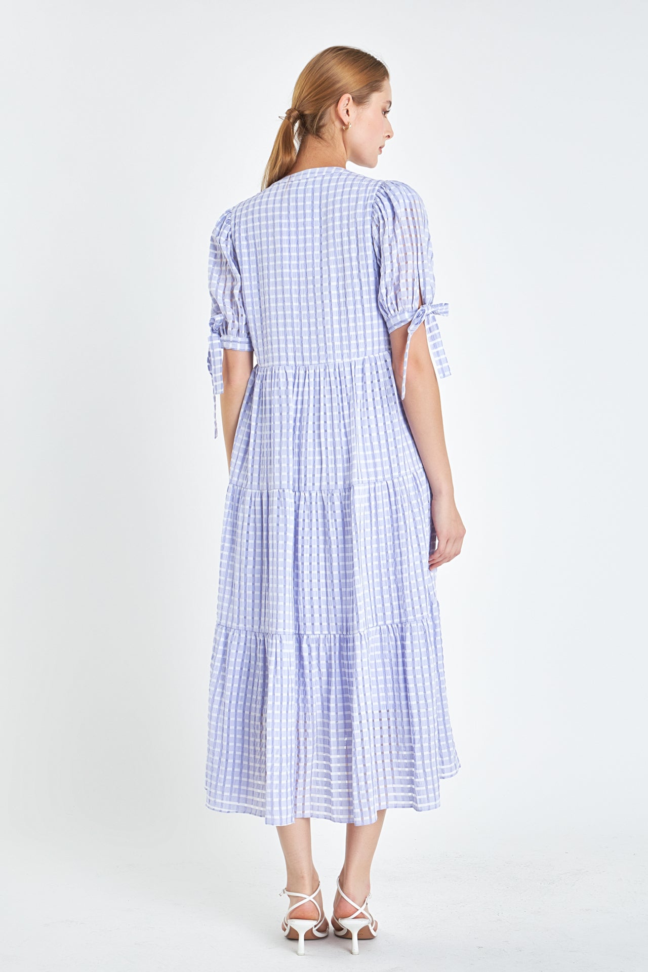 Gingham Tiered Midi Dress