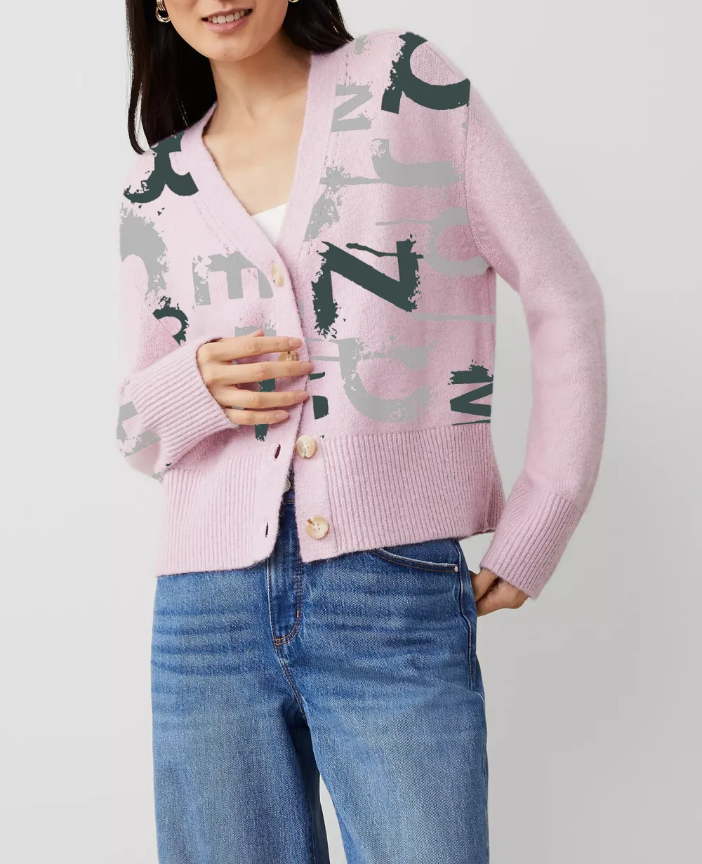 V-Neck Fragrant Lilac Cardigan