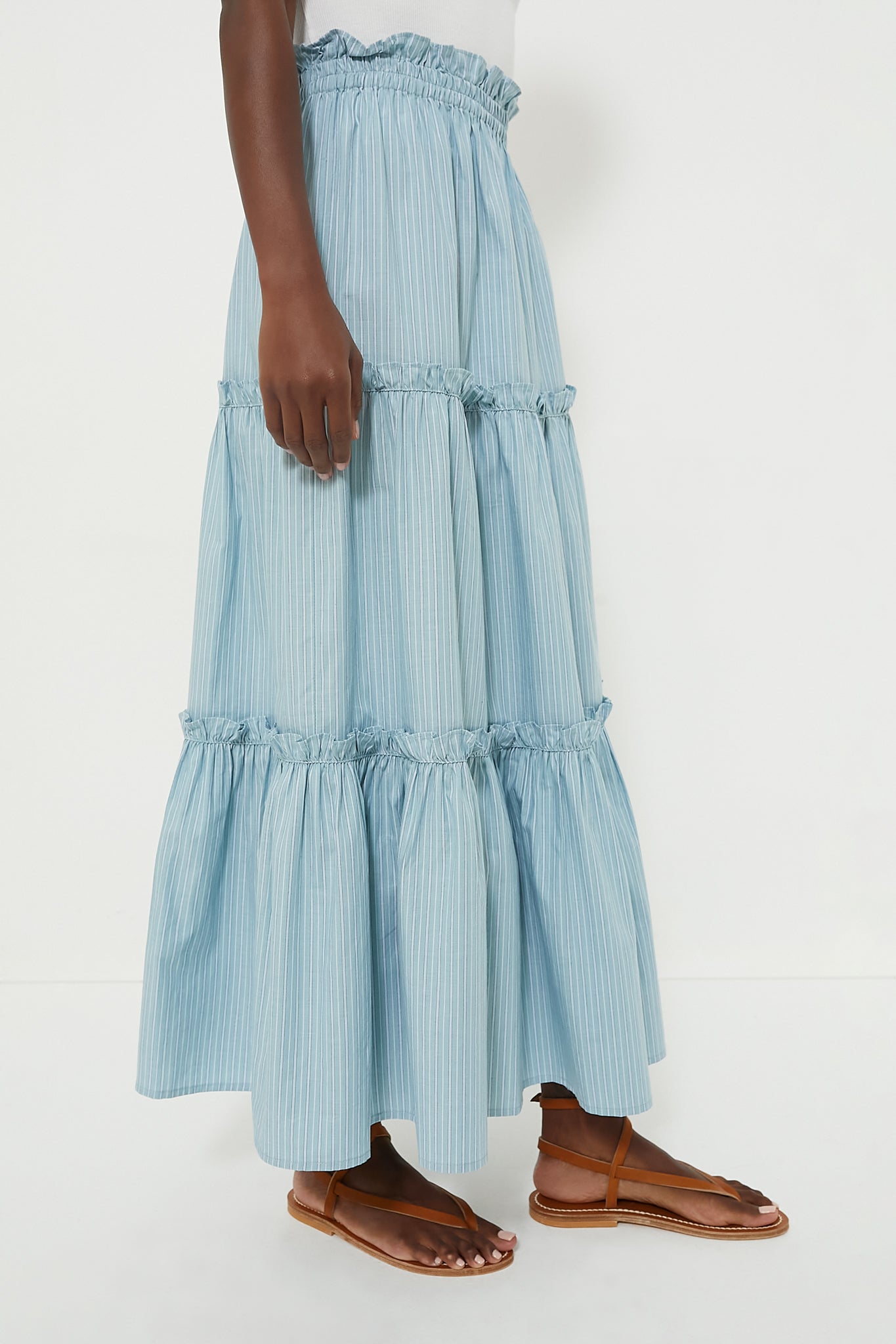 Slate Blue Stripe Prado Skirt