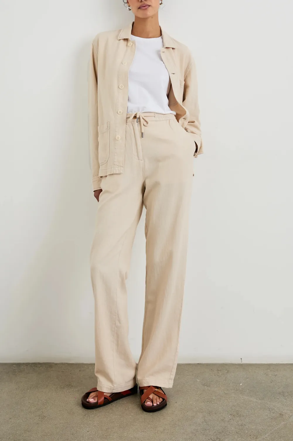 Slim-Fit Cotton And Linen Blended Solid-Color Jacket
