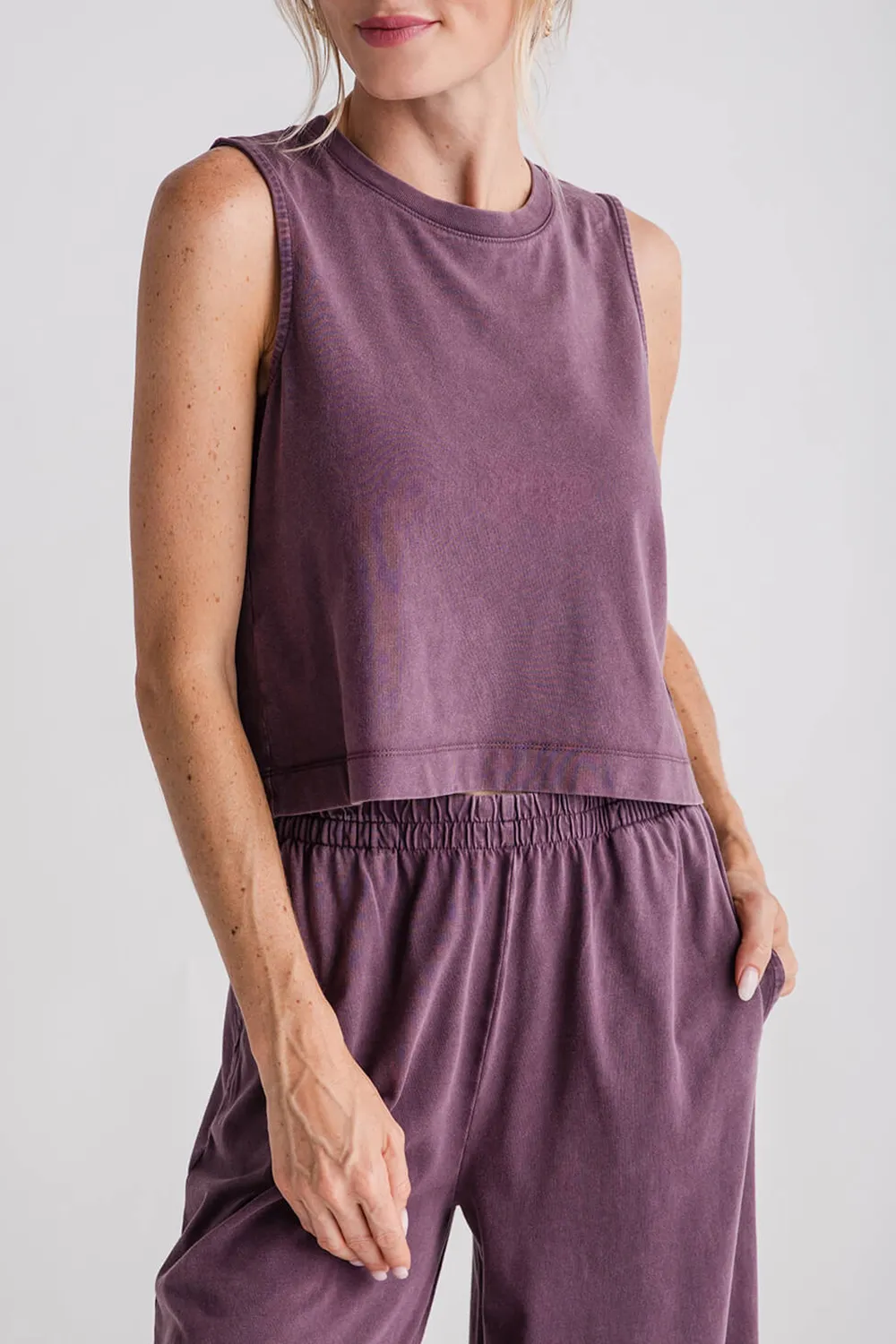 Z Supply Sloane Jersey Muscle Tank - cocoa berry