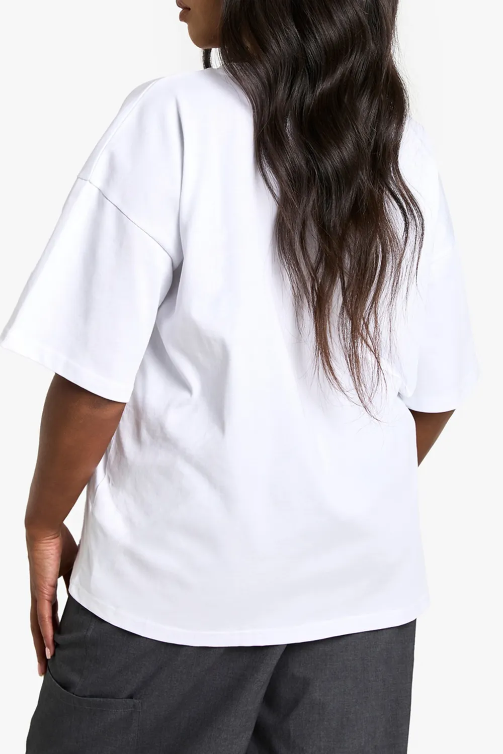 Cotton Oversized Boyfriend Style White Short-Sleeved