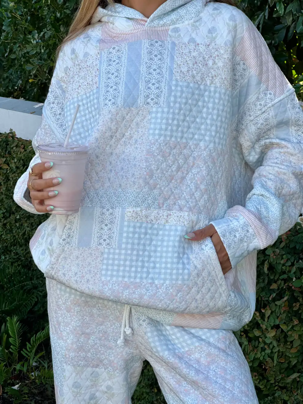 Shades of Quilted Pastel Hoodie