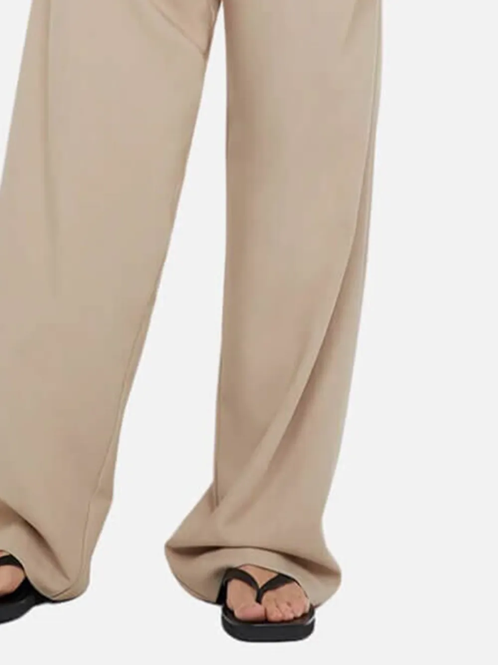 Plain Mid-Rise Pants with Pockets