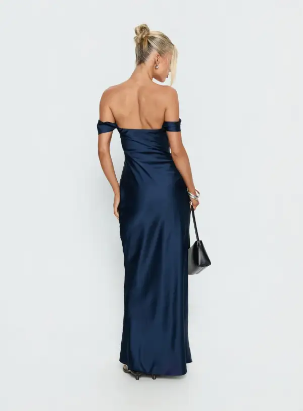 Cowl Neck Off Shoulder Maxi Dress