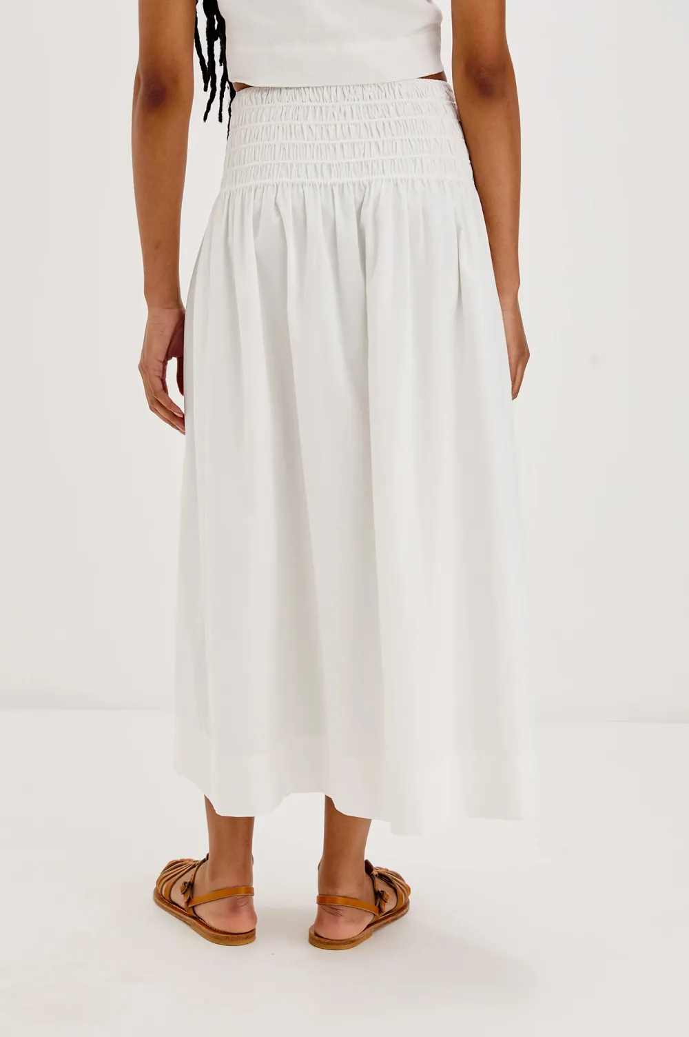 Ruffled High-Waisted Pure Cotton Half Skirt