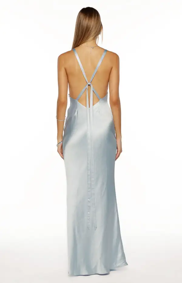 Satin Corset Backless Maxi Dress