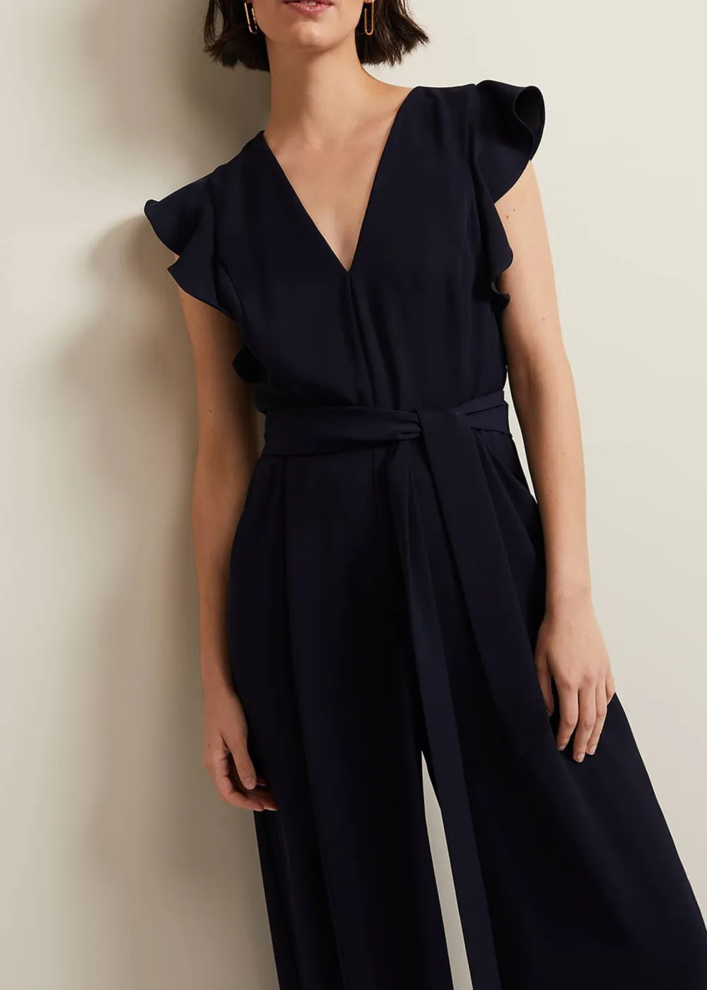 Minimalist Solid Color Versatile Design Hollow Jumpsuit
