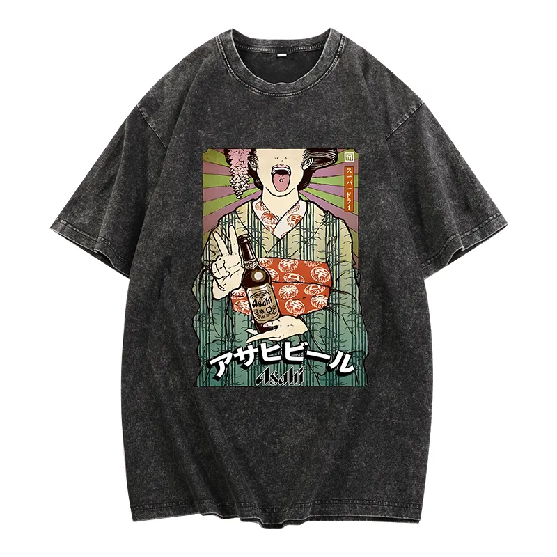 Women's Round Neck Printed Short Sleeved T-Shirt