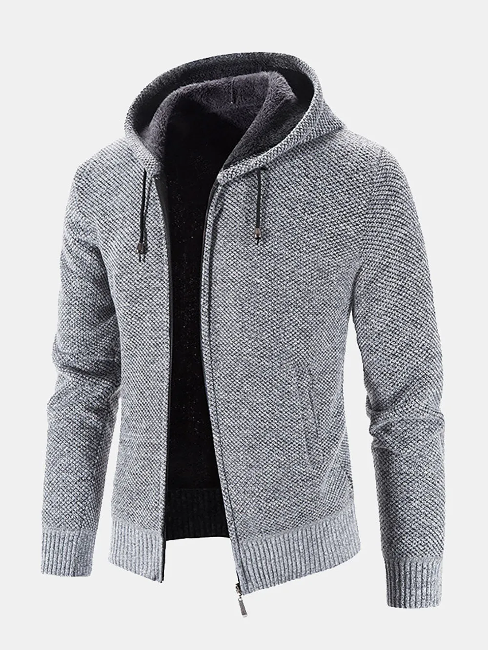 Man Zip Up Hooded Cardiganr