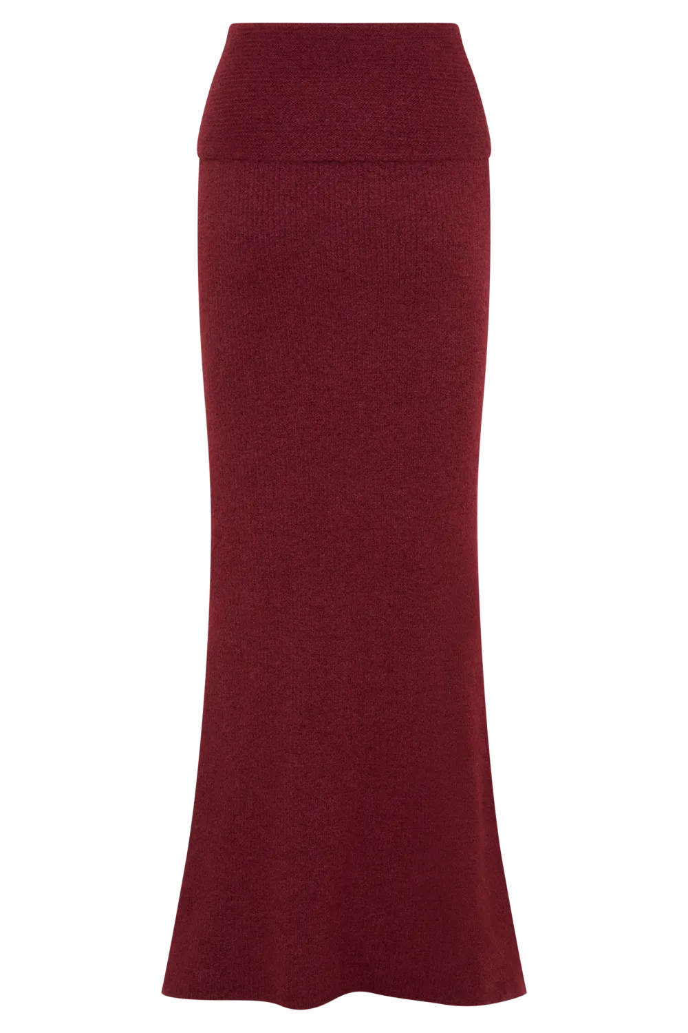 Skinny Knit Maxi Skirt With Overlay