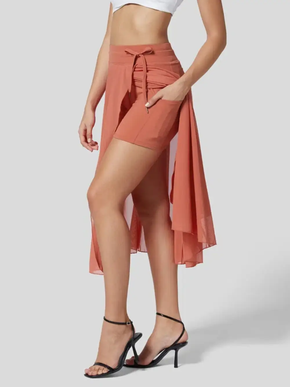 Subtle Drawstring Pocket Detail Skirt