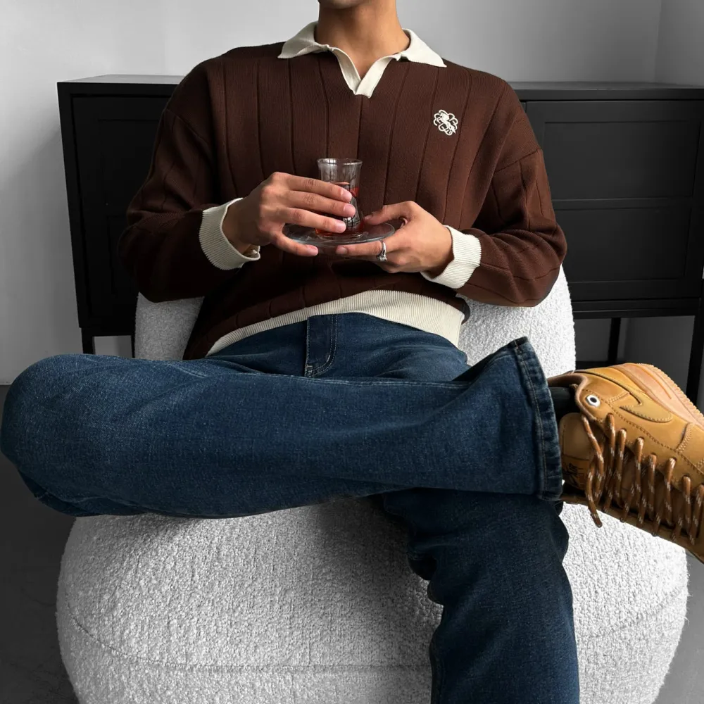 Weekend Relaxed Polo Collar Sweater