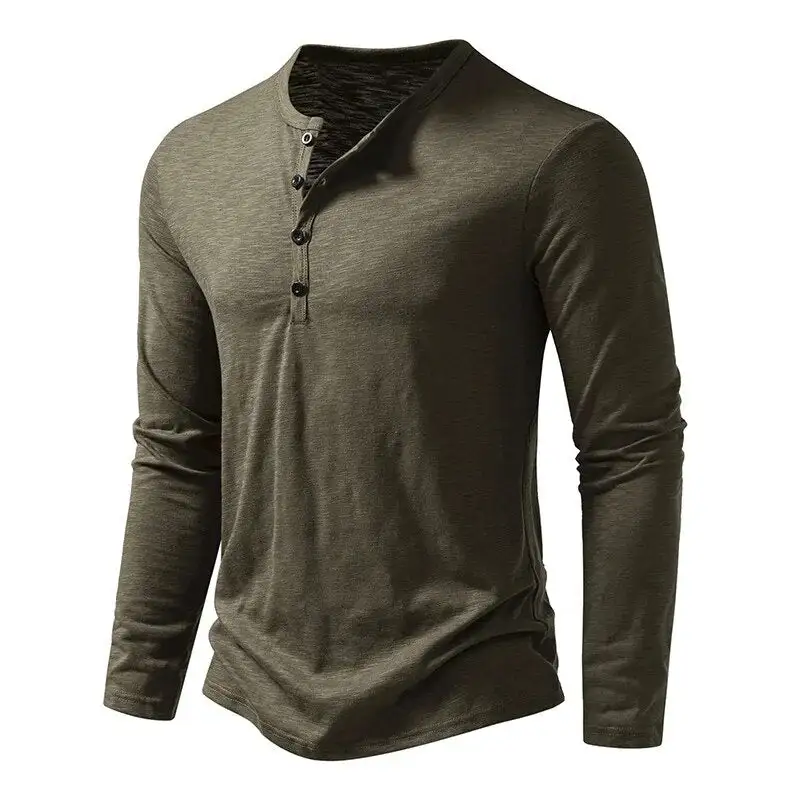 Slub Cotton Henley Shirt