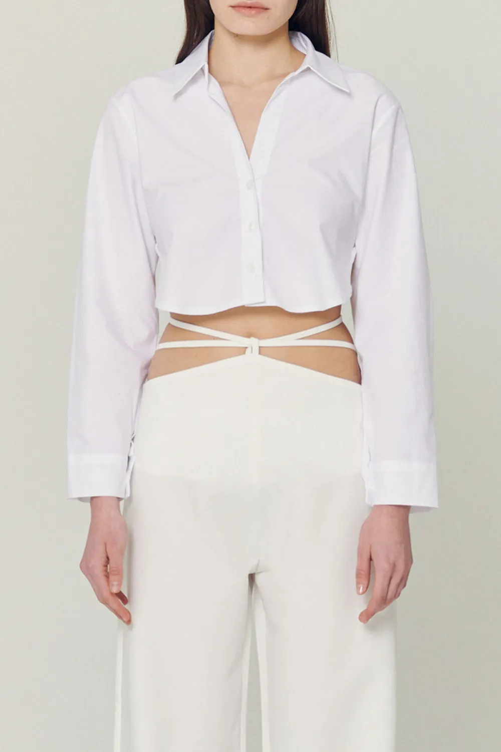 Back String Crop Shirt