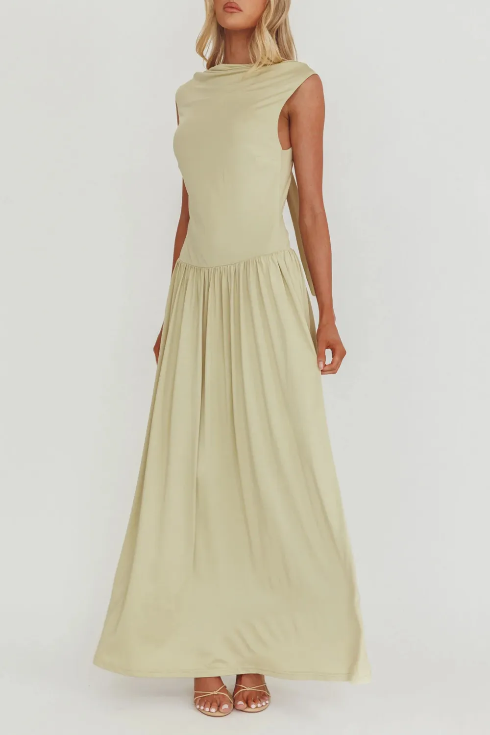 French Style Gentle Hollow Ribbon Long Skirt