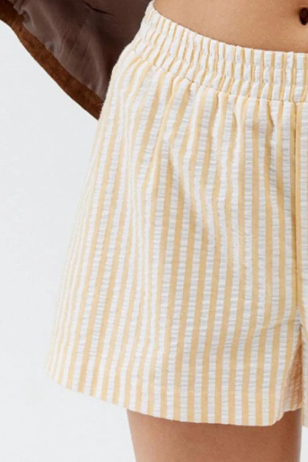 Easygoing Striped Elastic Waist Shorts