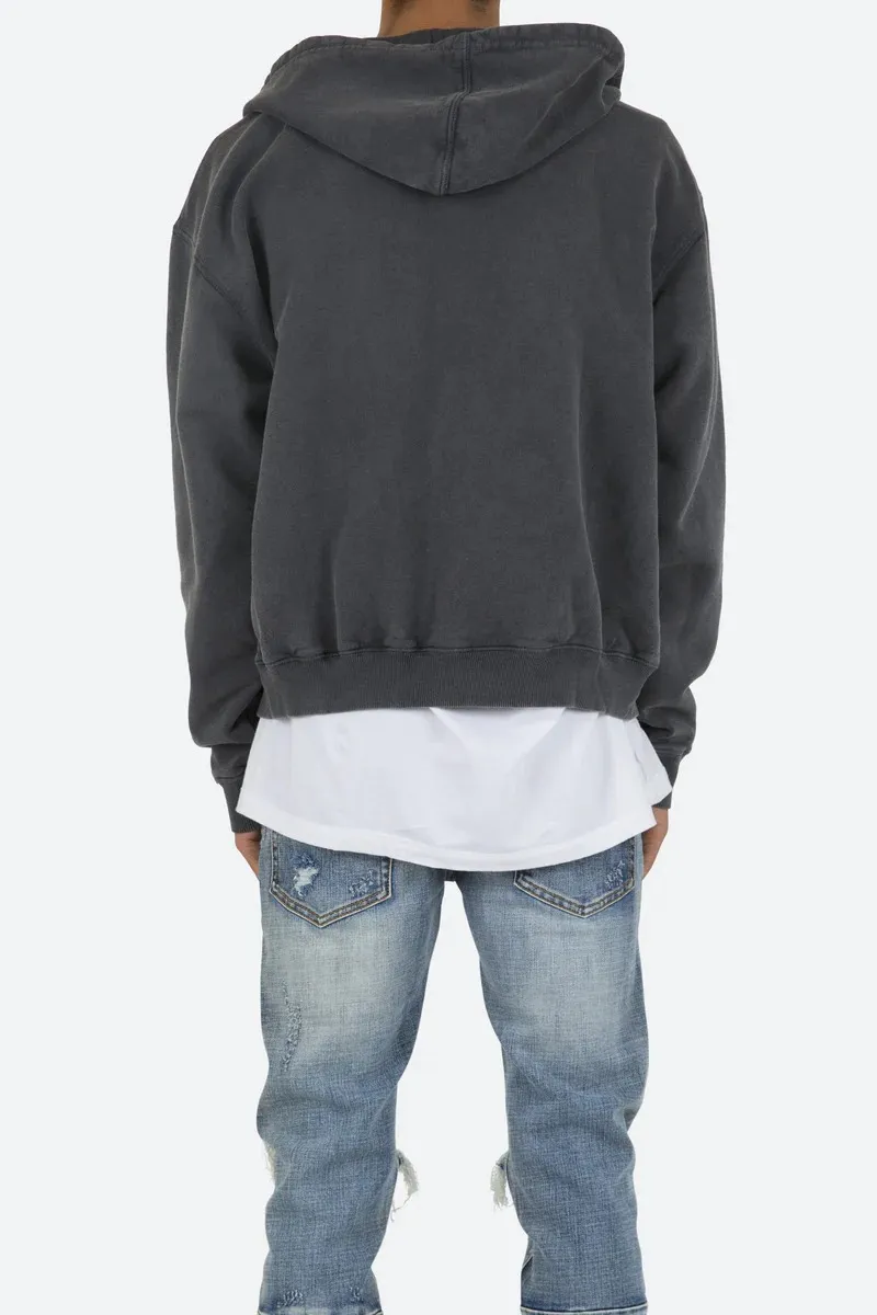 DARK GRAY OVERSIZED ZIP UP HOODIE