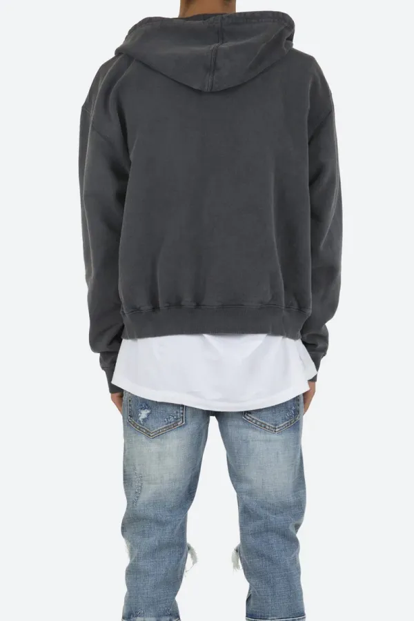 DARK GRAY OVERSIZED ZIP UP HOODIE