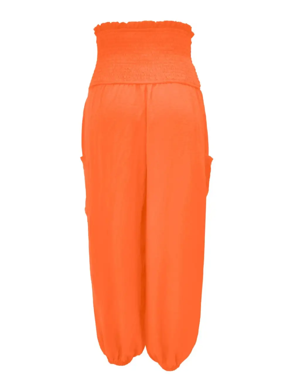 Full Size Smocked Waist Harem Pants with Pockets
