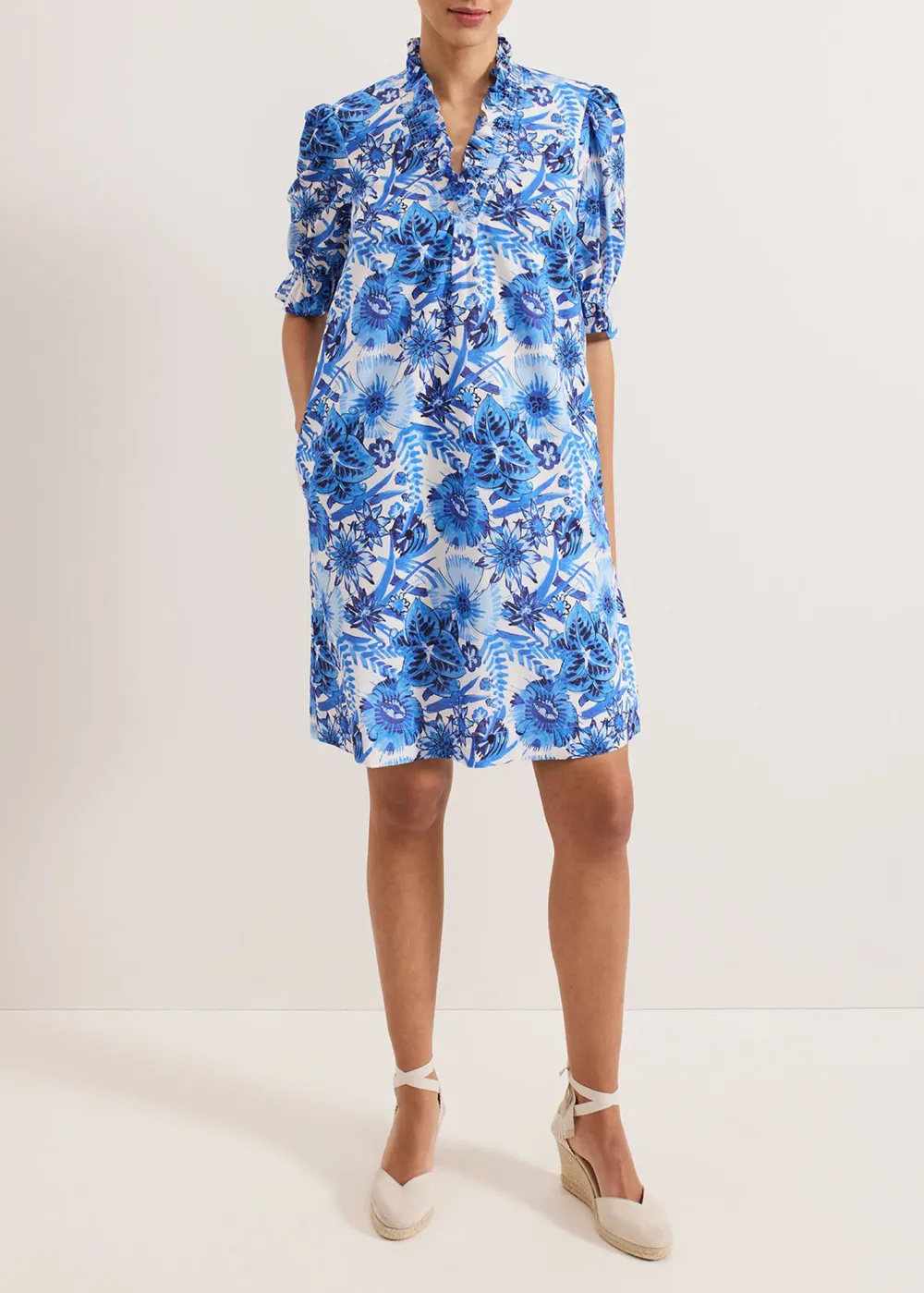 Cotton Romantic Floral Short Dress