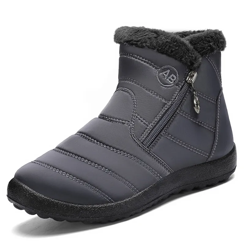 Women's Cotton Shoes Winter Boots PU Long Tube Plush Lined Thick Warm High-Top Snow Boots