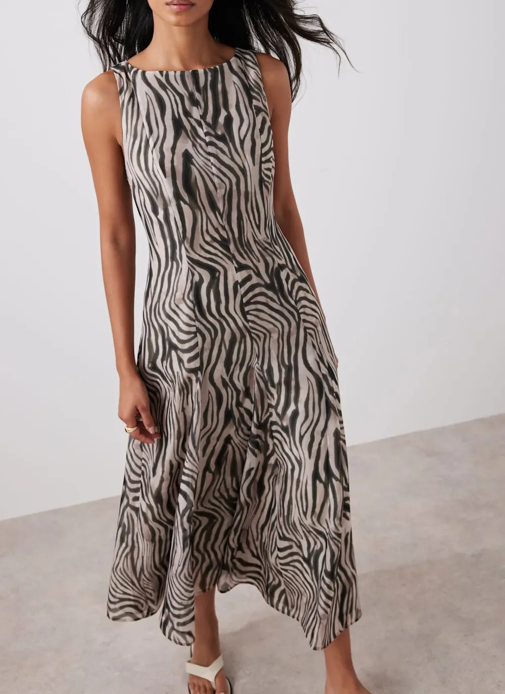 Casual Style Zebra Print Maxi Dress