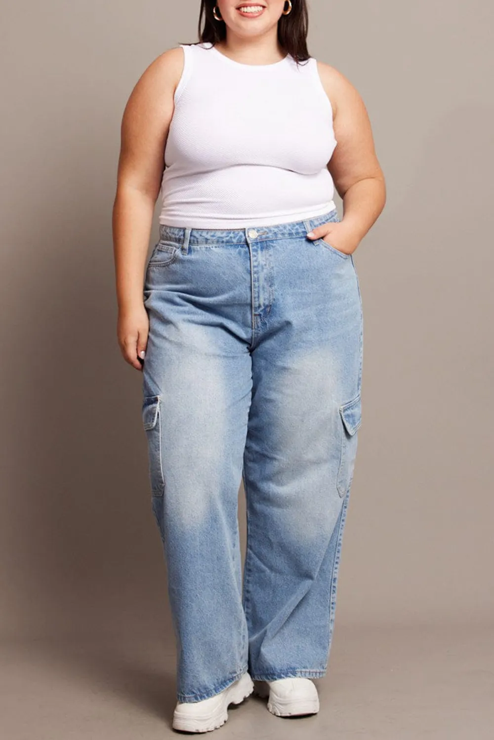 Pocket Cargo High Waist Jeans