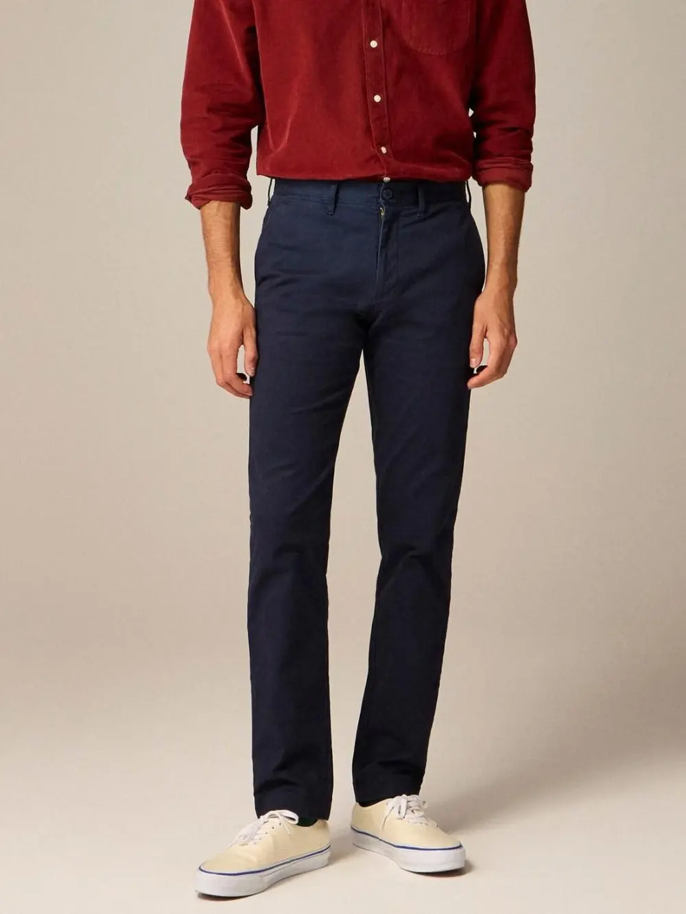 Navy Blue Slim Fit Men's Chino Pants