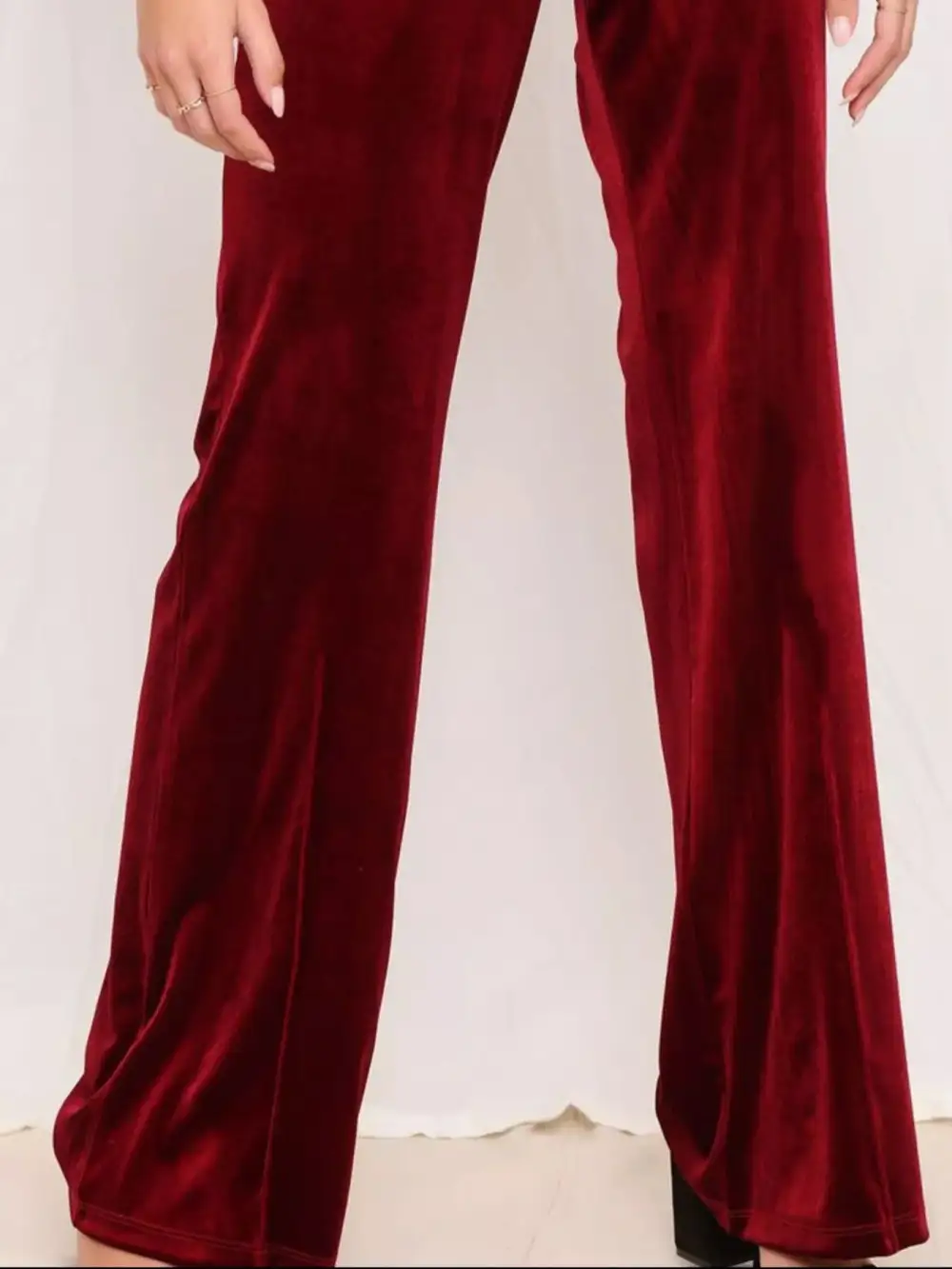Full Size Velvet Wide Leg Pants