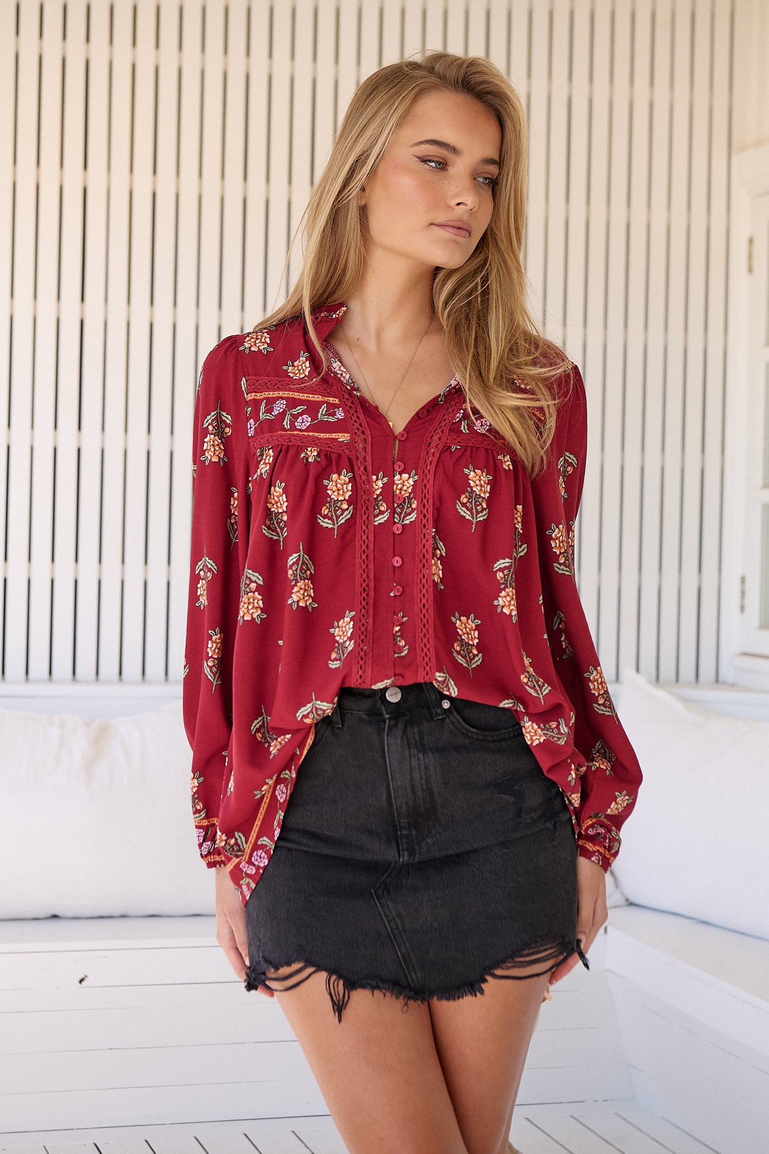 Bee Blouse -  Grenache