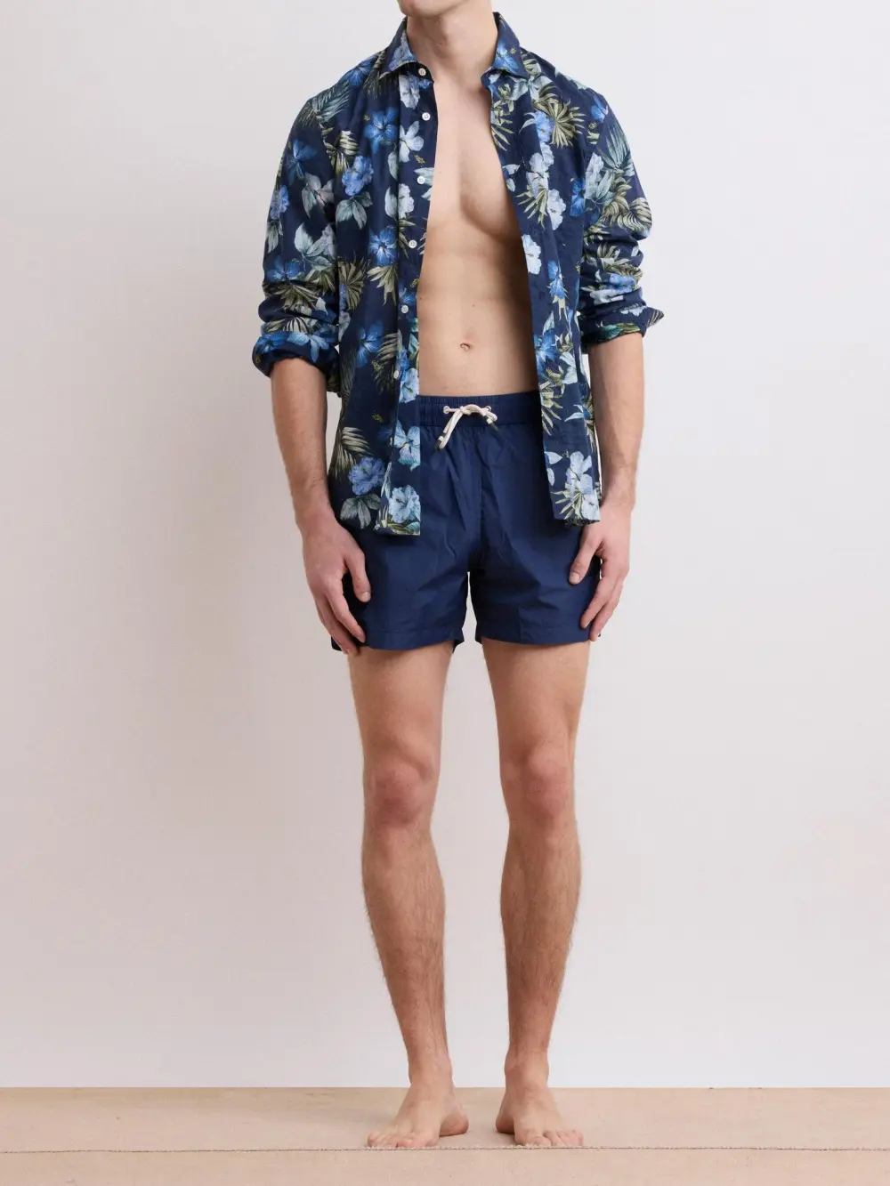 Loose Casual Comfortable Breathable Deep Blue Swim Trunks