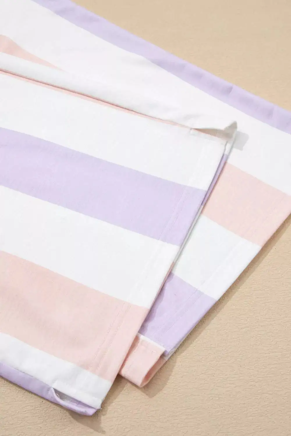 Stripe Multicolored Print Drawstring Loose Pants With Side Pocket