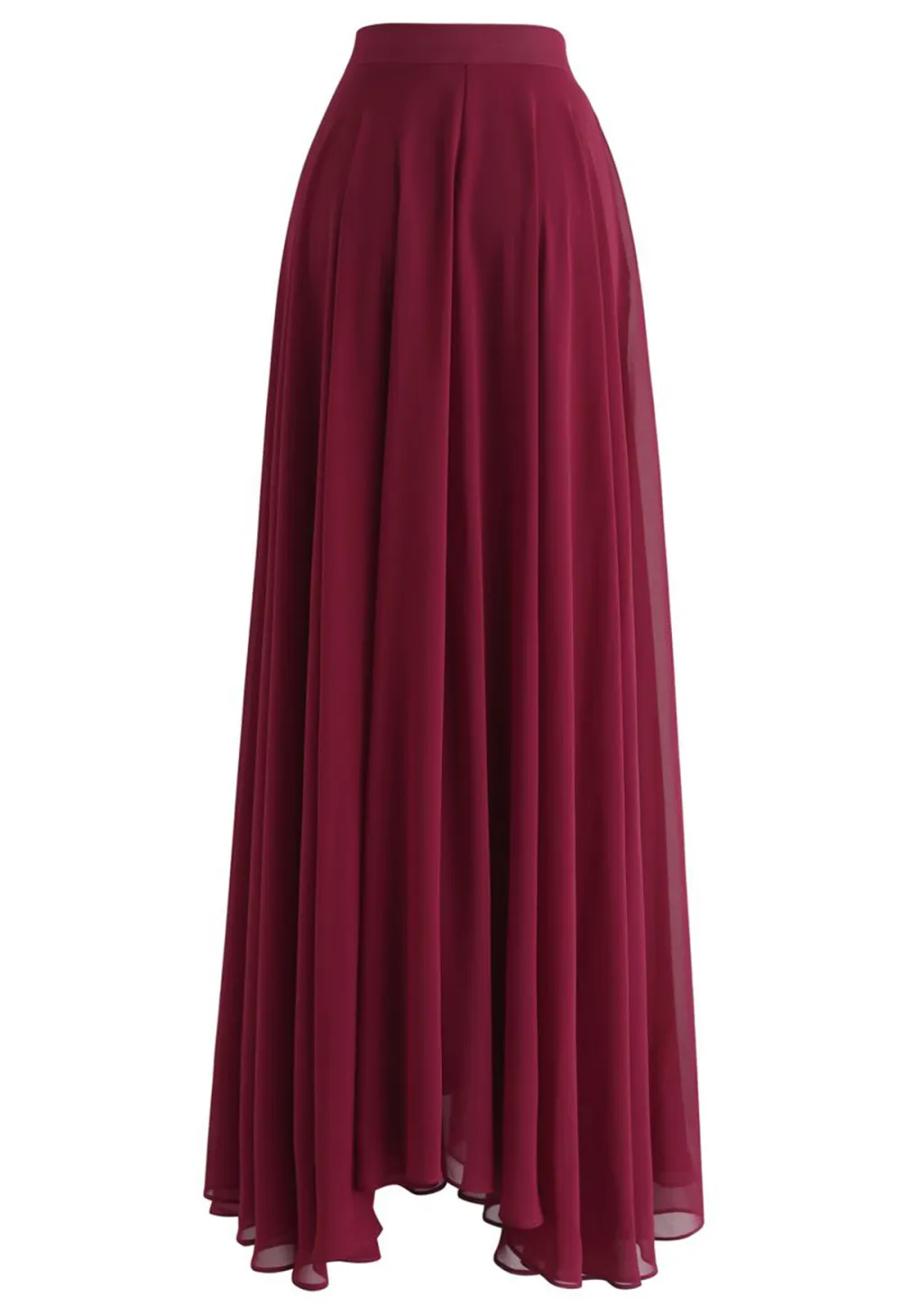 TIMELESS FAVORITE CHIFFON MAXI SKIRT IN WINE