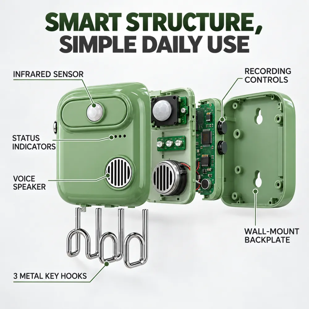 Smart Voice Recording Wall-Mounted Key Holder