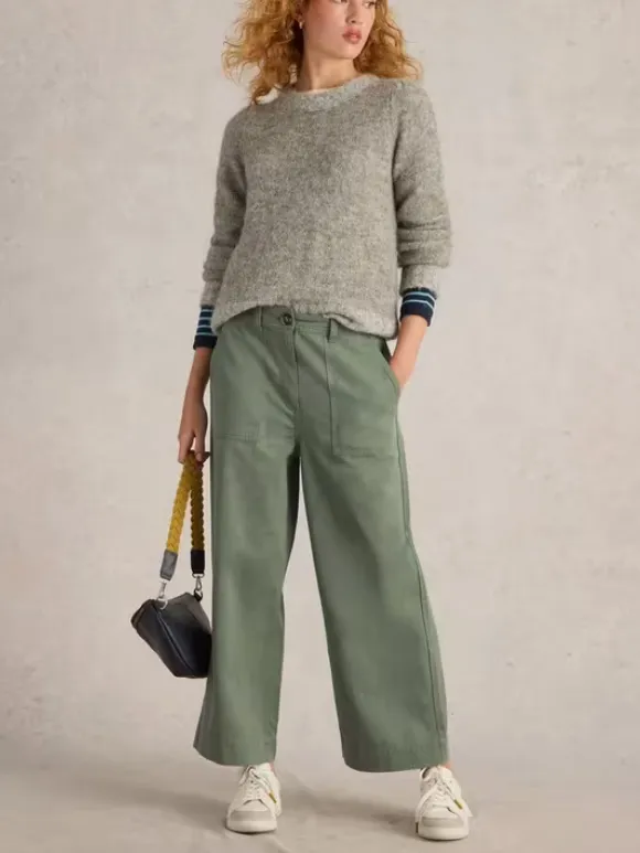 Wide Leg Cropped Trouser