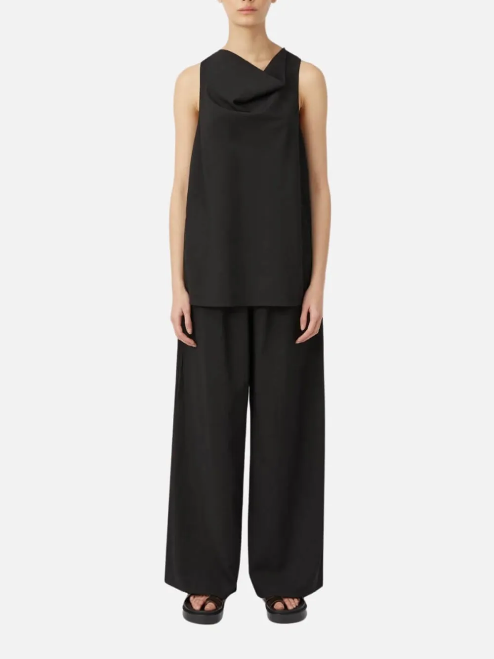 Plain Wide Leg Pants