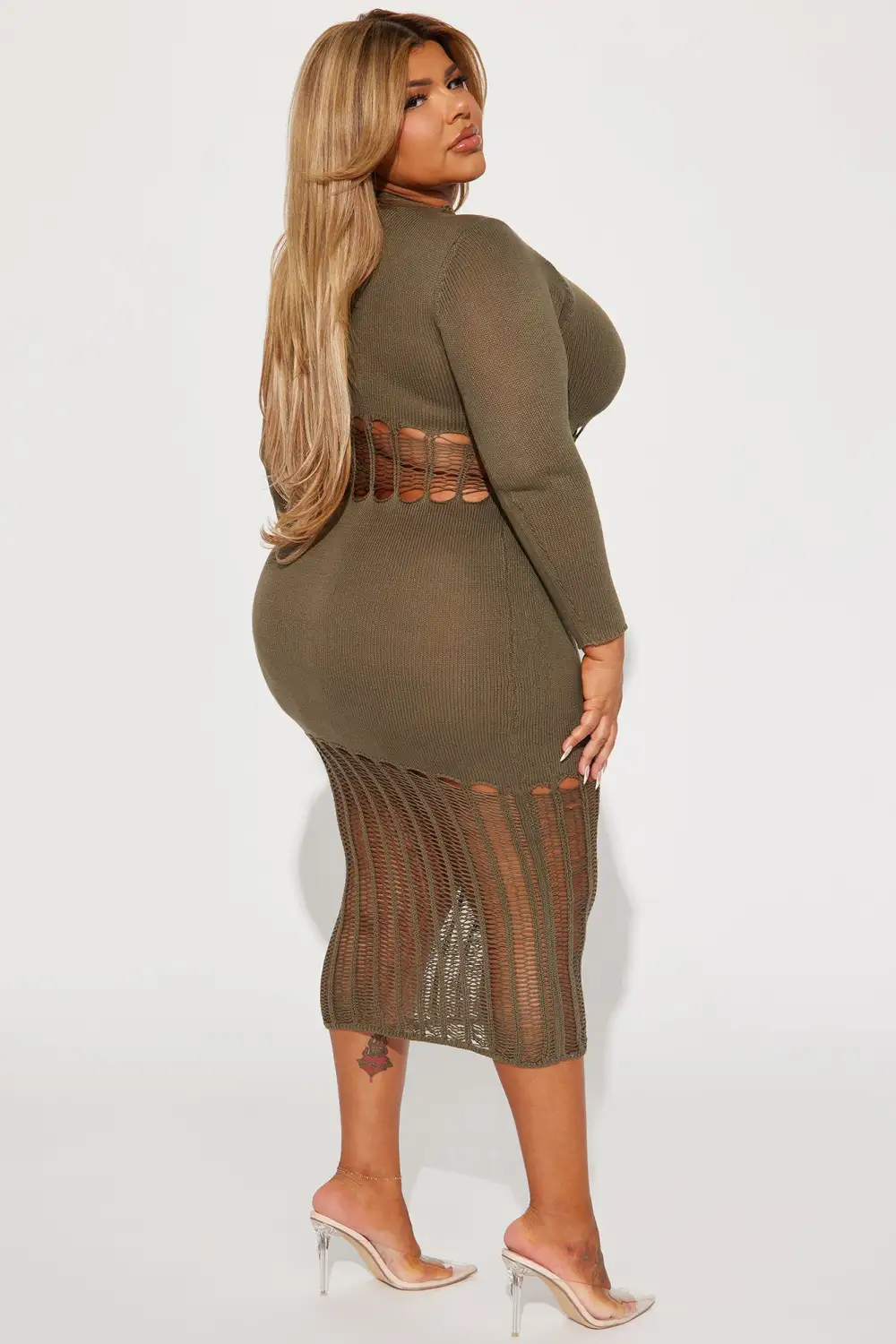 Tamara Sweater Midi Dress - Olive