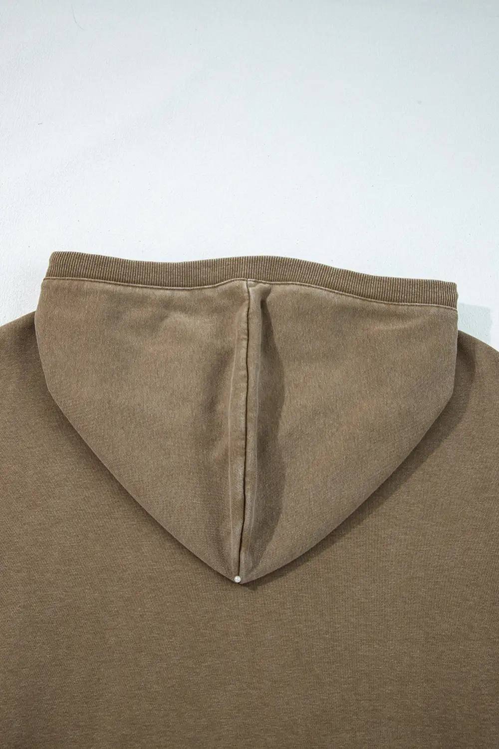 Soft Feel Relaxed Mineral Wash Pocket Detail Zip Detail Hoodie
