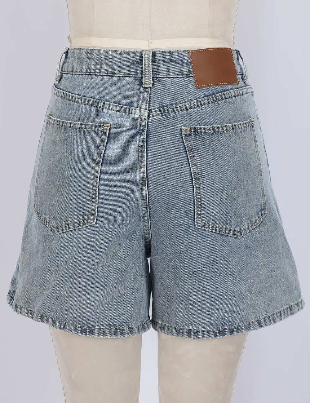 Casual Basic Jeans Wide Leg Denim Shorts