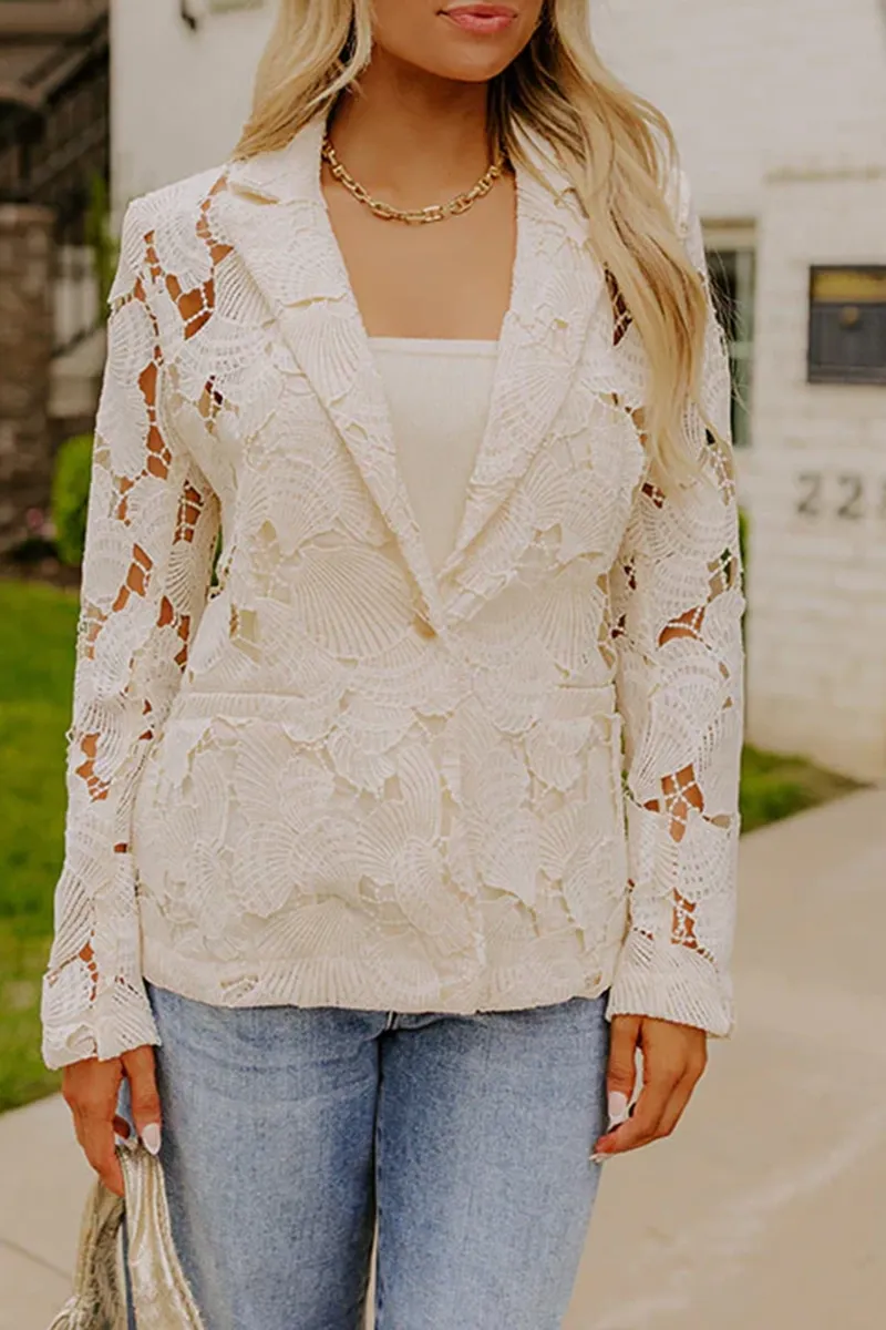 Elegant Design Hollowed-Out Women's Jacket