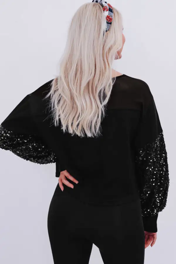 Lantern Sleeve Patchwork Blouse