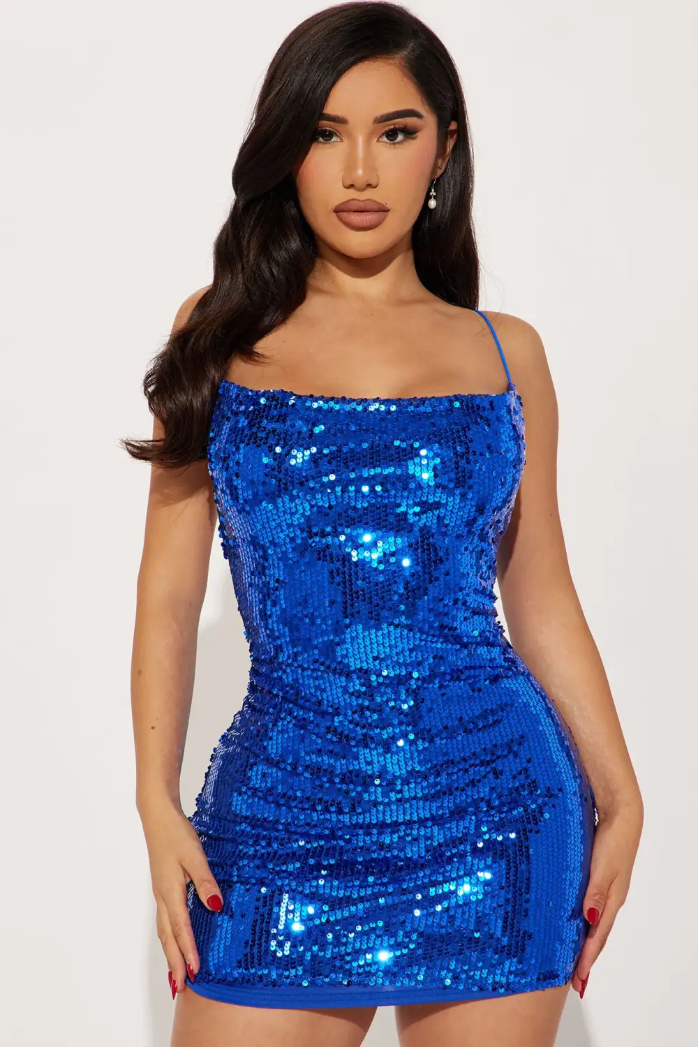 Jackie Sequin Mini Dress - Royal