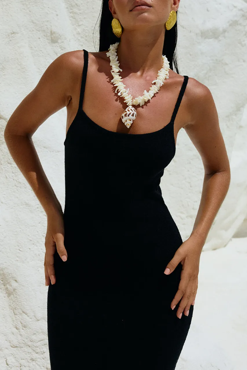 Basic Midi Dress With Cutout Back