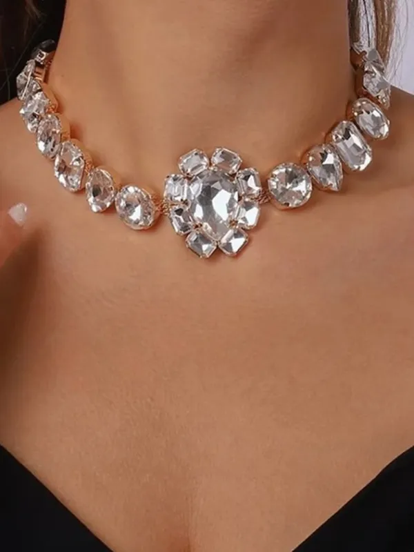 Shining Rhinestone Party Choker