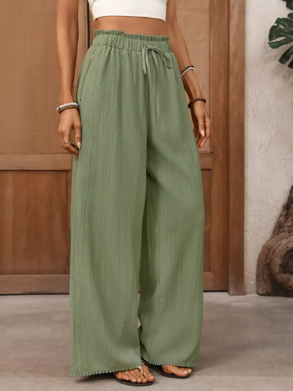 Everyday Wide Leg Drawstring Waist Pants