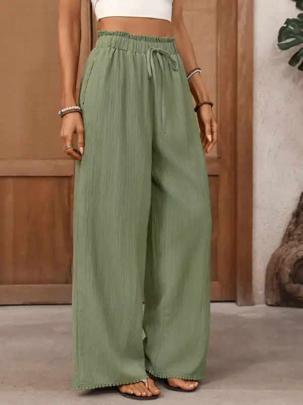 Everyday Wide Leg Drawstring Waist Pants