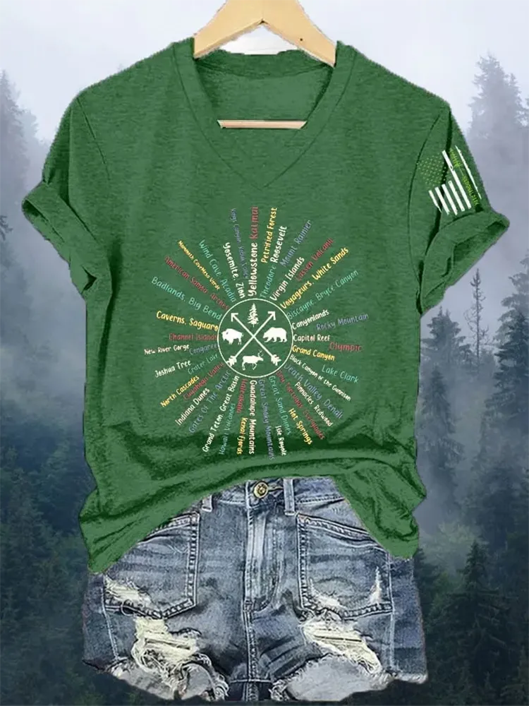 Women's Vintage National Park Print T-Shirt