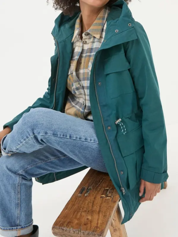Tiegan Teal Blue Waterproof Coat