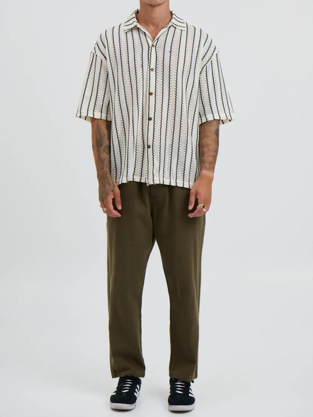 Casual Soft And Comfortable Black Stripe Shirt